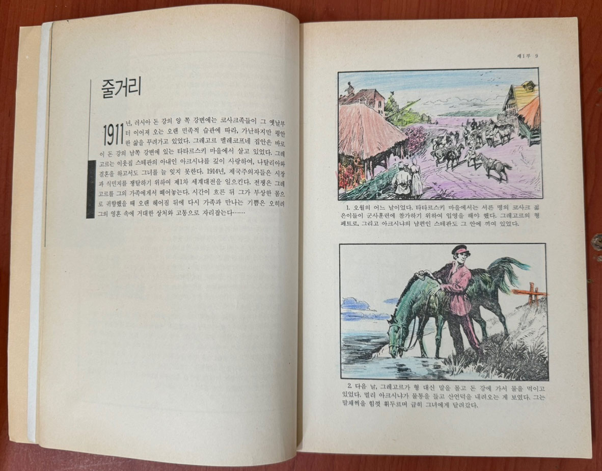 연환화로 보는 세계문학 - 고요한돈강 / 숄로호프 / 만민사 / 266페이지 / 1985년