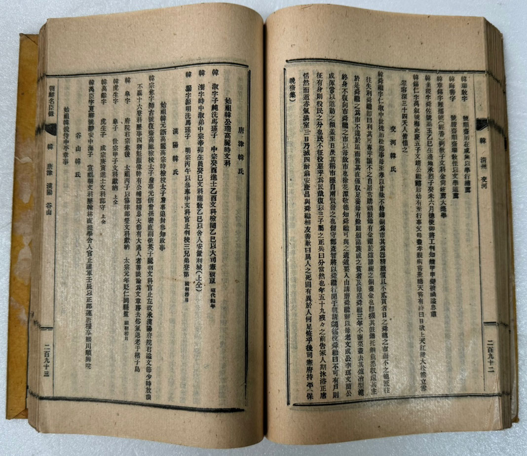 조선명신록 전2책 완질 (朝鮮名臣錄 全2冊) / 판권따로없음 1925년 추정