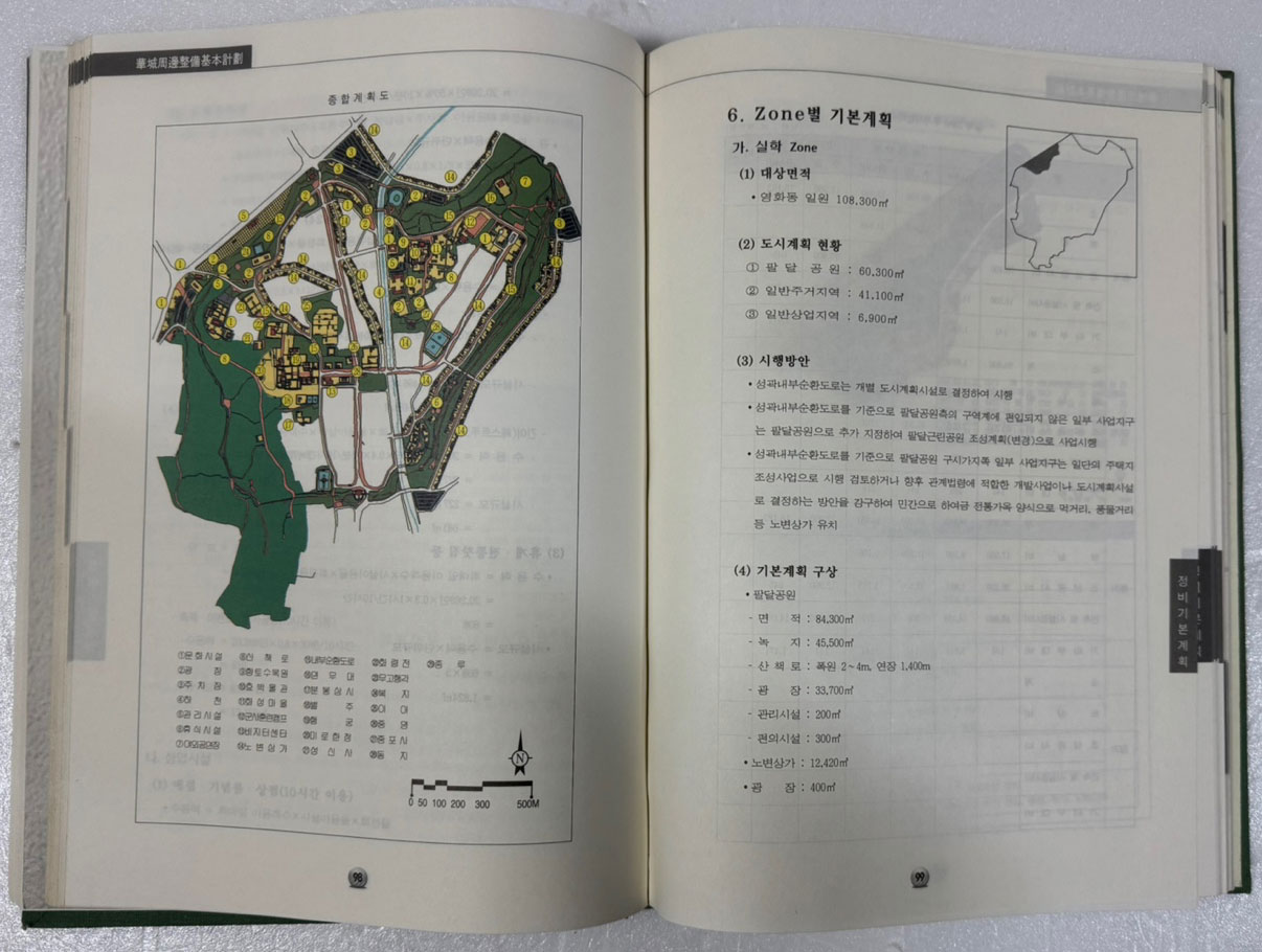 화성주변정비기본계획 / 1999년 초판 / 수원시 / 253페이지