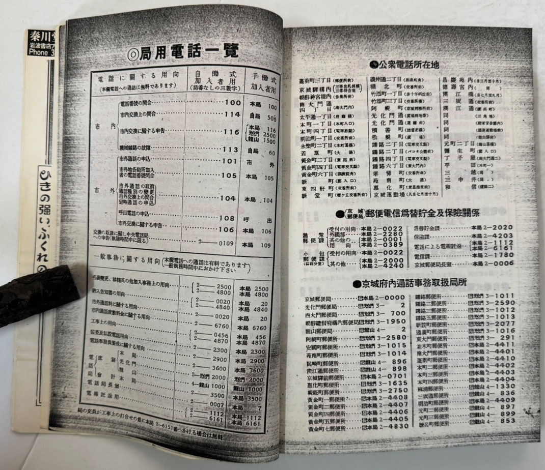 경성 영등포 전화번호부 1937년 현재 / 경성중앙전화국 복사본