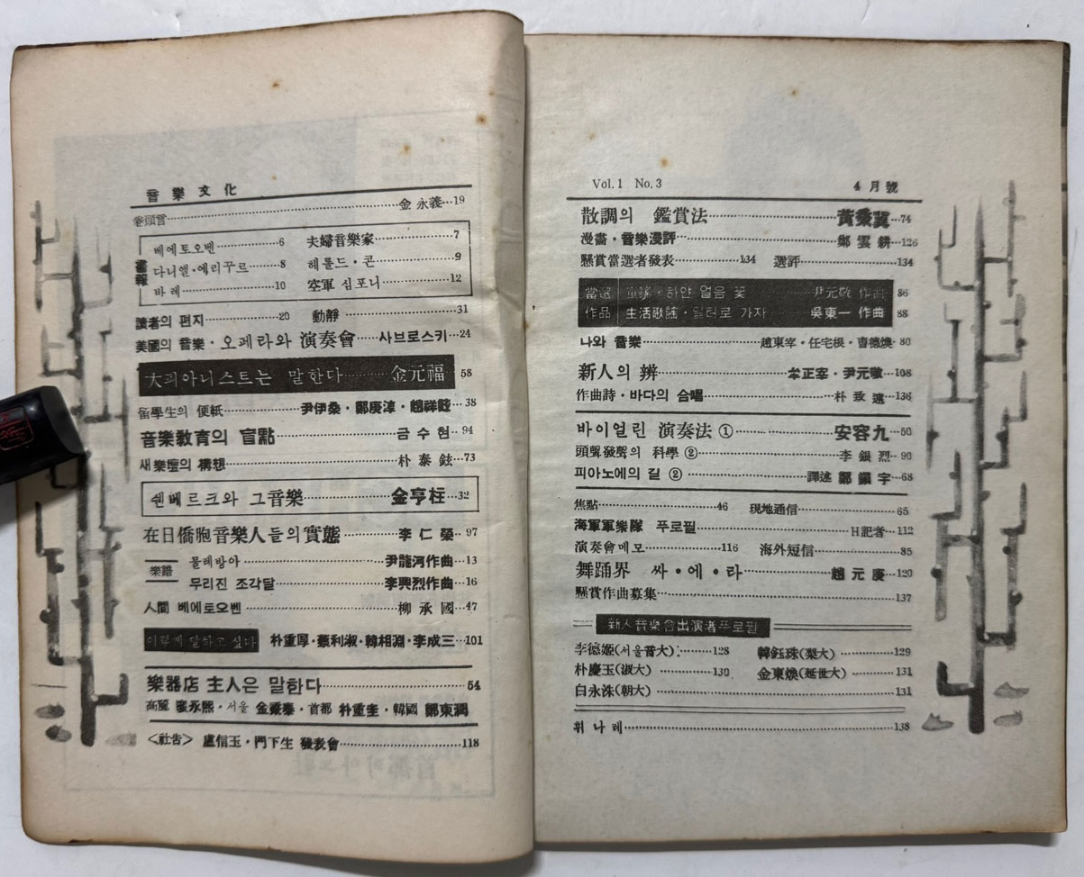음악문화 1960년 4월호 제1권 제3호