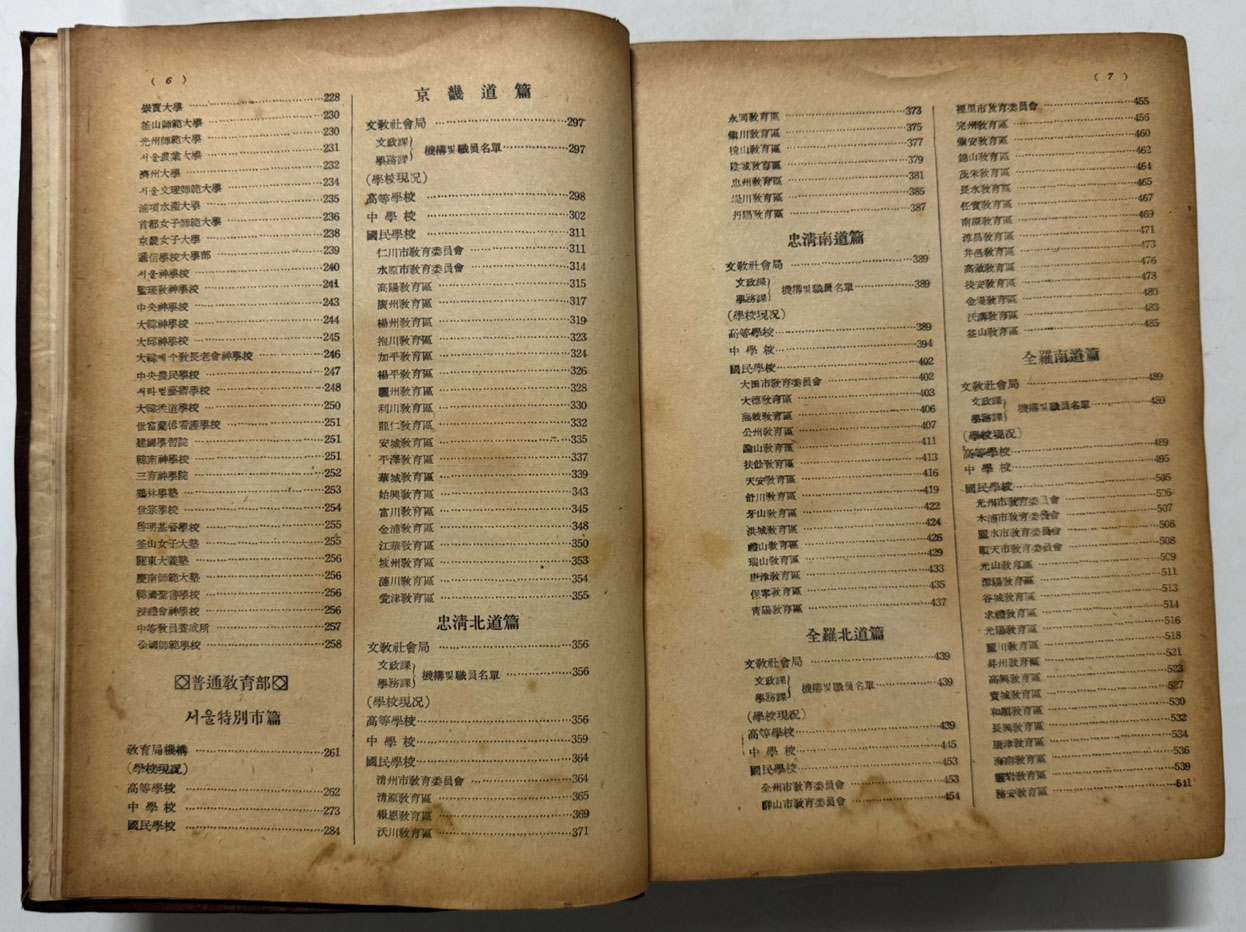 학교연감 1956년판 / 대한문교출판사 / 894페이지