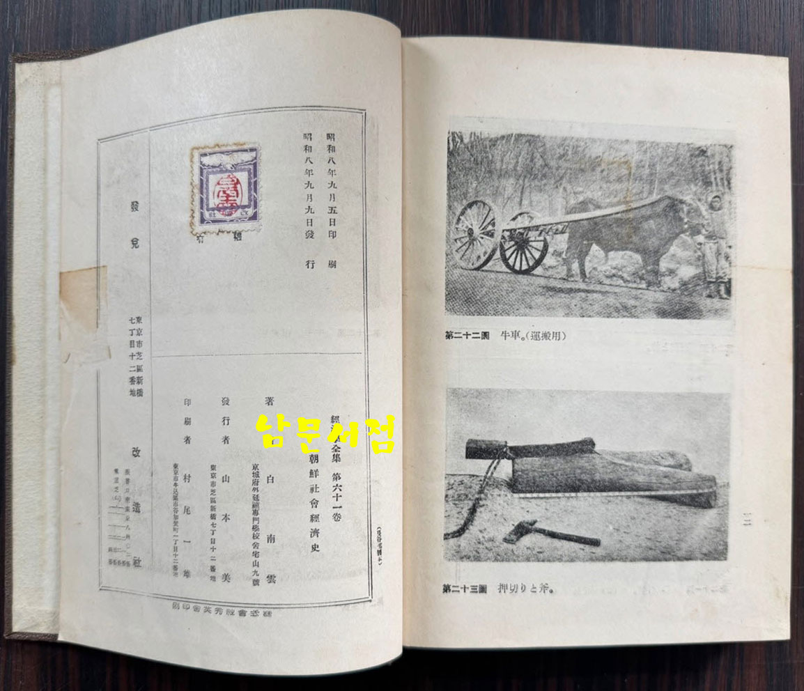 조선사회경제사 / 백남운 / 개조사 / 1933년 초판 / 461페이지