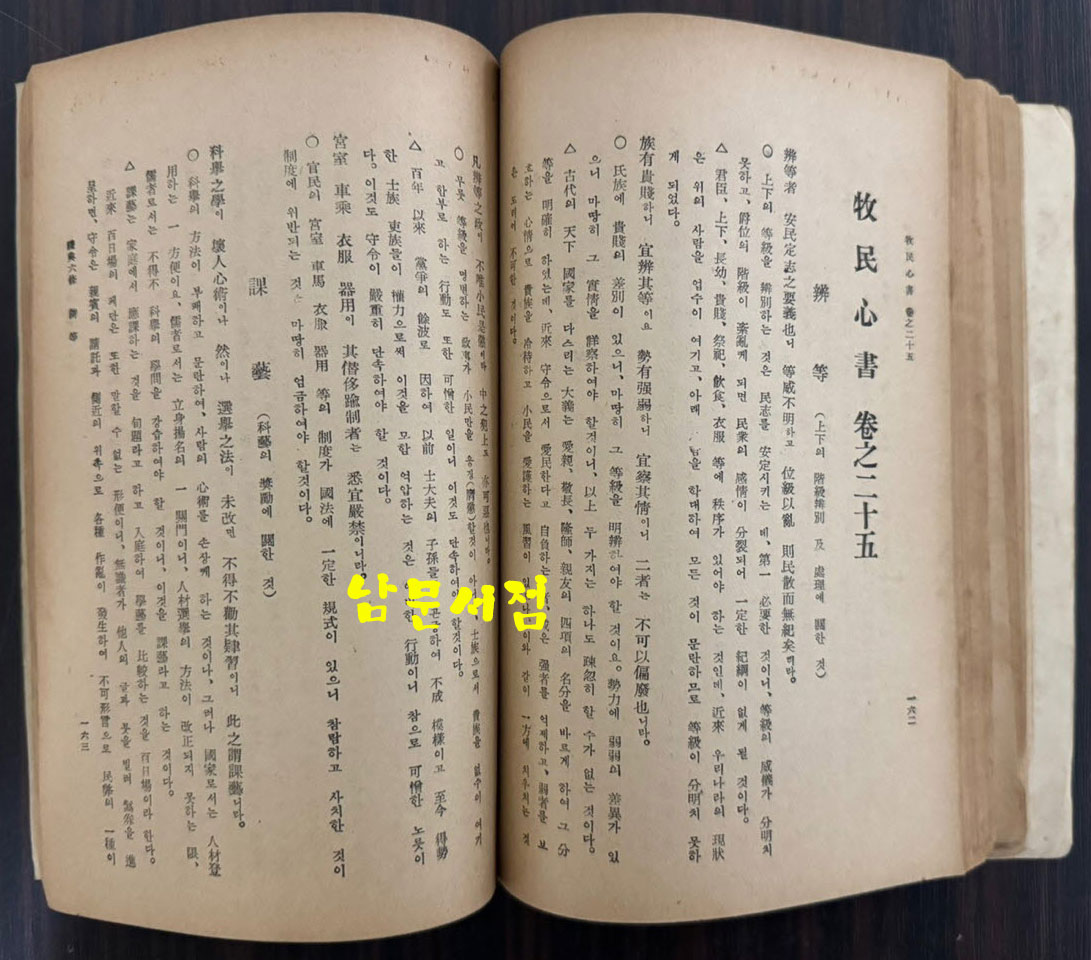 완역 목민심서 / 정약용 원창규역 / 신지사 / 1956년 초판본 / 306페이지 / 뒷표지 낙장