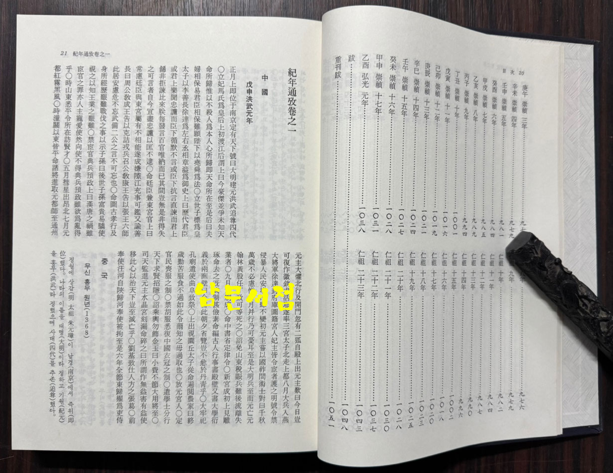 국역 기년통고 건곤 전2권 완질 / 조견소편 / 1992년 초판 / 1052페이지