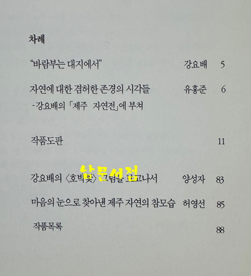제주의자연 / 강요배 / 학고재 / 1994년 초판본 / 91페이지