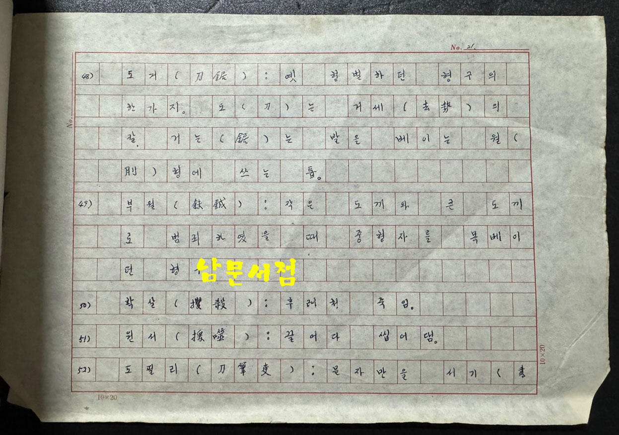 상앙평전 친필원고 번역본 816매